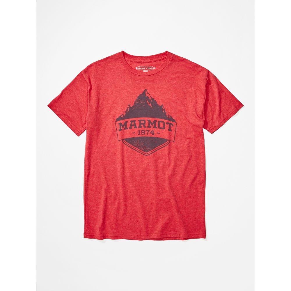 Marmot Clothes Red NZ - Mono Ridge T-Shirts Mens NZ7213564